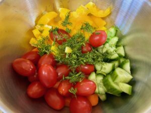 tomatoes and dill added