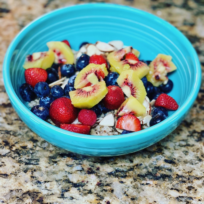 steel-cut oats with chia and berries