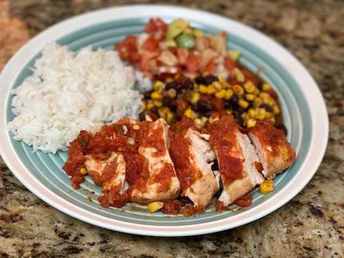 Tex Mex Salsa chicken beans and corn