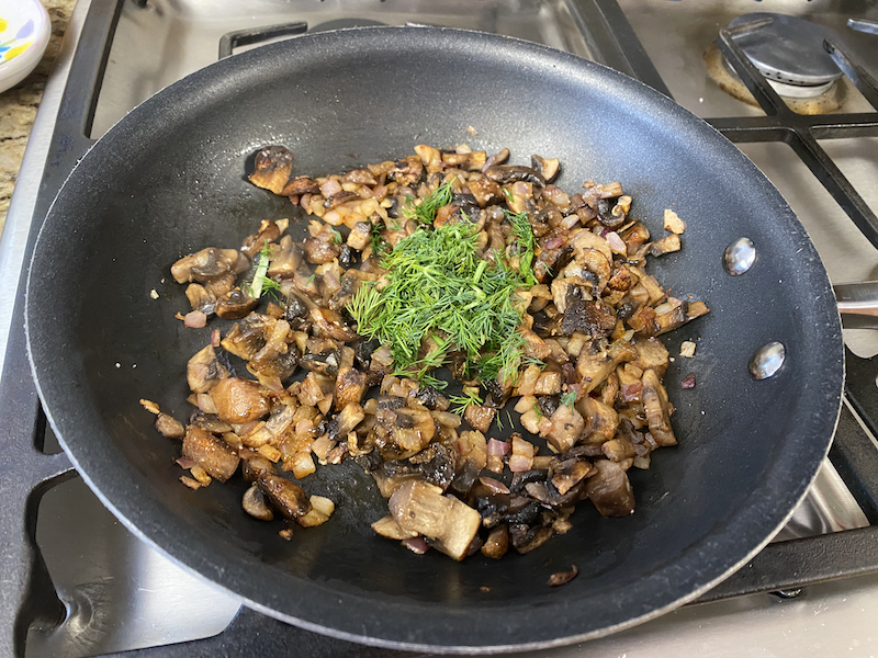 mushrooms and dill