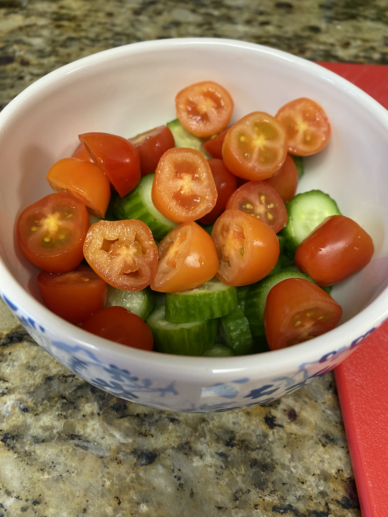 tomatoes and cucumbers