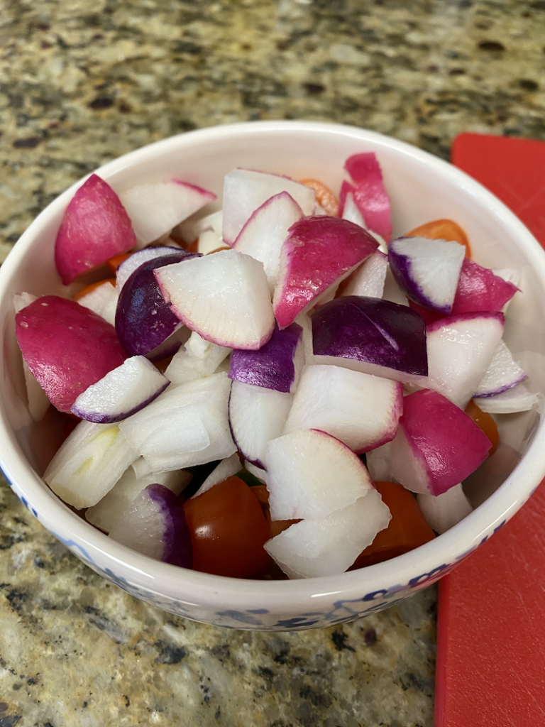 veggies in a salad