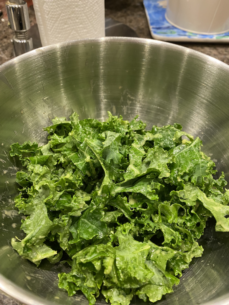 kale with dressing